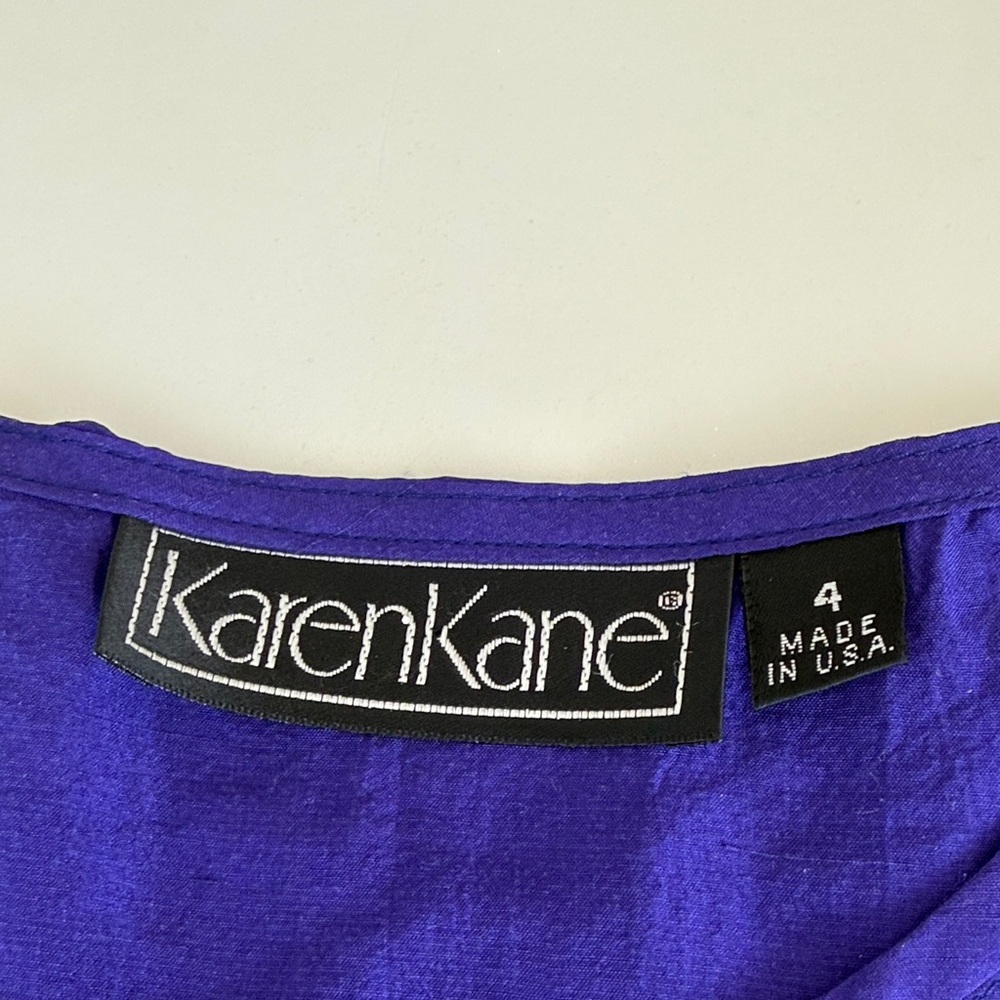 Karen Kane 100% Silk Royal Blue Tank Top Sleeveless Scoop Neck Size 4 27145 - Picture 3 of 10